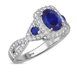 Photo of Lone 2 Carat T.W. Sapphire and diamond Engagement Ring 10K White Gold [BT894WE-C000]