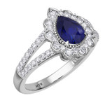 Photo of Kana 1 7/8 CT. T.W. Sapphire and diamond Engagement Ring 14K White Gold [BT895WE-C000]