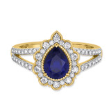 Photo of Kana 1 7/8 Carat T.W. Sapphire and diamond Engagement Ring 14K Yellow Gold [BT895YE-C000]