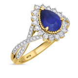 Photo of Liana 1 3/4 CT. T.W. Sapphire and diamond Engagement Ring 14K Yellow Gold [BT898YE-C000]