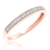Photo of Classic Carole 5/8 CT. T.W. Princess Cluster Bridal Set 10K Rose Gold [BT803RL]