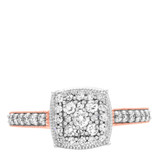 Photo of Classic Carole 5/8 CT. T.W. Princess Cluster Bridal Set 14K Rose Gold [BT803RE-C000]