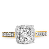 Photo of Classic Carole 5/8 CT. T.W. Princess Cluster Bridal Set 14K Yellow Gold [BT803YE-C000]
