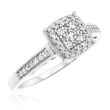 Photo of Carole 3/8 CT. T.W. Cushion Cluster Bridal Set 14K White Gold [BT804WE-C000]