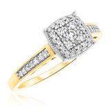Photo of Carole 3/8 CT. T.W. Cushion Cluster Bridal Set 10K Yellow Gold [BT804YE-C000]