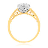 Photo of Carole 3/8 CT. T.W. Cushion Cluster Bridal Set 10K Yellow Gold [BT804YE-C000]