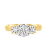 Photo of Florance 7/8 ct tw. Diamond Fancy Cluster Engagement Ring 14K Yellow Gold [BT910YE-C000]