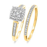 Photo of Carole 3/8 CT. T.W. Cushion Cluster Bridal Set 14K Yellow Gold [BR804Y-C000]