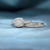 Photo of Carole 3/8 CT. T.W. Cushion Cluster Bridal Set 14K Yellow Gold [BR804Y-C000]
