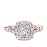 Photo of Emer 3/4 ct tw. Diamond Cushion Cluster Engagement Ring 14K Rose Gold [BT916RE-C000]