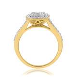 Photo of Emer 3/4 ct tw. Diamond Cushion Cluster Engagement Ring 10K Yellow Gold [BT916YE-C000]