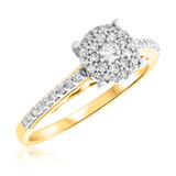 Photo of Marlow 2/3 CT. T.W. Round Cluster Bridal Set 10K Yellow Gold [BT809YE-C000]