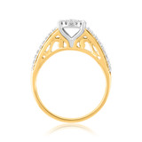 Photo of Marlow 2/3 CT. T.W. Round Cluster Bridal Set 10K Yellow Gold [BT809YE-C000]