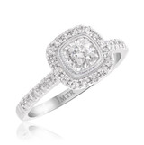 Photo of Bunmi 3/8 ct tw. Diamond Cushion Solitaire Engagement Ring 10K White Gold [BT919WE-C000]