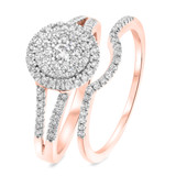 Photo of Paramount 5/8 CT. T.W. Round Cluster Bridal Set 10K Rose Gold [BR811R-C000]