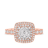Photo of Stacey 3/4 ct tw. Cushion Cluster Engagement Ring 14K Rose Gold [BT924RE-C000]