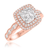 Photo of Stacey 3/4 ct tw. Cushion Cluster Engagement Ring 14K Rose Gold [BT924RE-C000]