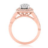 Photo of Stacey 3/4 ct tw. Cushion Cluster Engagement Ring 14K Rose Gold [BT924RE-C000]
