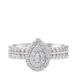Photo of Nina 3/4 ct tw. Diamond Pear Cluster Engagement Ring 14K White Gold [BT930WE-C000]