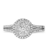 Photo of Paramount 5/8 CT. T.W. Round Cluster Bridal Set 14K White Gold [BT811WE-C000]