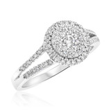 Photo of Paramount 5/8 CT. T.W. Round Cluster Bridal Set 14K White Gold [BT811WE-C000]
