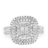 Photo of Kylee 1 CT. T.W. Princess Cluster Bridal Set 14K White Gold [BT812WE-C000]