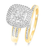 Photo of Kylee 1 CT. T.W. Princess Cluster Bridal Set 10K Yellow Gold [BR812Y-C000]