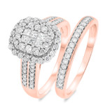 Photo of Canyon 1 1/10 Carat T.W. Fancy Cluster Bridal Set 14K Rose Gold [BR837R-C000]