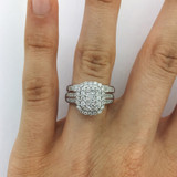 Photo of Canyon 1 1/10 Carat T.W. Fancy Cluster Bridal Set 14K White Gold [BR837W-C000]