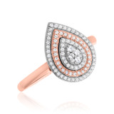 Photo of Nicolette 1/2 CT. T.W. Pear Cluster Bridal Set 10K Rose Gold [BT846RE-C000]