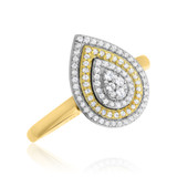 Photo of Nicolette 1/2 CT. T.W. Pear Cluster Bridal Set 10K Yellow Gold [BT846YE-C000]