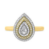 Photo of Nicolette 1/2 Carat T.W. Pear Cluster Bridal Set 14K Yellow Gold [BT846YE-C000]