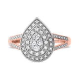 Photo of Camille 1/2 CT. T.W. Diamond Pear Cluster Bridal Set 14K Rose Gold [BT850RE-C000]
