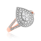 Photo of Camille 1/2 CT. T.W. Diamond Pear Cluster Bridal Set 14K Rose Gold [BT850RE-C000]
