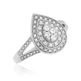 Photo of Camille 1/2 CT. T.W. Diamond Pear Cluster Bridal Set 14K White Gold [BT850WE-C000]