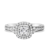 Photo of Alejo 3/4 CT. T.W. Cushion Cluster Bridal Set 14K White Gold [BT856WE-C000]