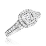 Photo of Alejo 3/4 CT. T.W. Cushion Cluster Bridal Set 14K White Gold [BT856WE-C000]