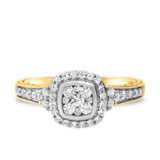Photo of Alejo 3/4 Carat T.W. Cushion Cluster Bridal Set 10K Yellow Gold [BT856YE-C000]