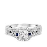 Photo of Lyra 1/2 Carat T.W. Cushion Cluster Bridal Set 14K White Gold [BT863WE-C000]
