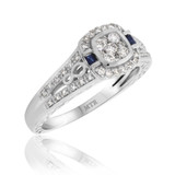 Photo of Lyra 1/2 Carat T.W. Cushion Cluster Bridal Set 14K White Gold [BT863WE-C000]
