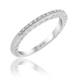 Photo of Lyra 1/2 Carat T.W. Cushion Cluster Bridal Set 14K White Gold [BT863WL]