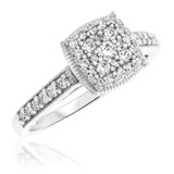 Photo of Classic Carole 7/8 ct tw. Princess Cluster Trio Set 10K White Gold [BT803WE-C000]