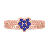Photo of Manuka 1/5 CT. T.W. Sapphire and Diamond Matching Bridal Ring Set 10K Rose Gold [BR867R-C000]