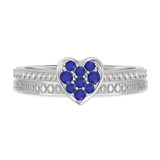 Photo of Manuka 1/5 Carat T.W. Sapphire and Diamond Matching Bridal Ring Set 10K White Gold [BR867W-C000]