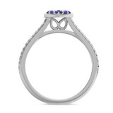 Photo of Manuka 1/5 CT. T.W. Sapphire and Diamond Matching Bridal Ring Set 14K White Gold [BT867WE-C000]