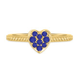 Photo of Manuka 1/5 CT. T.W. Sapphire and Diamond Matching Bridal Ring Set 14K Yellow Gold [BT867YE-C000]