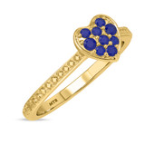 Photo of Manuka 1/5 CT. T.W. Sapphire and Diamond Matching Bridal Ring Set 14K Yellow Gold [BT867YE-C000]