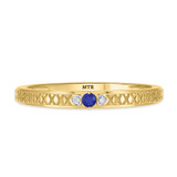 Photo of Manuka 1/5 CT. T.W. Sapphire and Diamond Matching Bridal Ring Set 14K Yellow Gold [BT867YL]