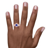Photo of Clema 1 3/8 Carat T.W. Sapphire and Diamond Matching Bridal Ring Set 14K Rose Gold [BR868R-C000] [HT-3]