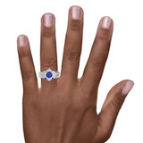 Photo of Clema 1 3/8 Carat T.W. Sapphire and Diamond Matching Bridal Ring Set 10K White Gold [BR868W-C000] [HT-3]
